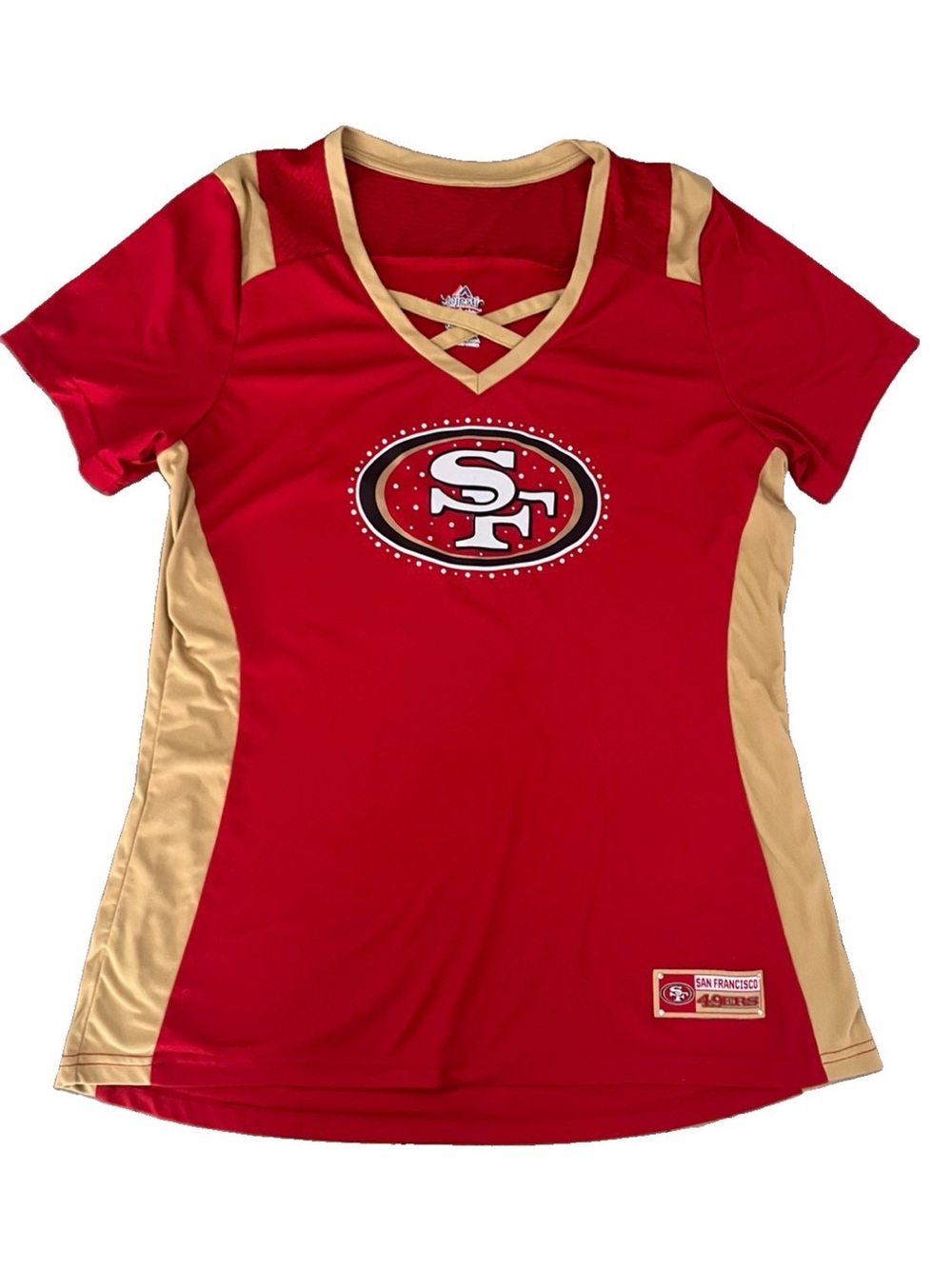 NFL Women's Red and Gold San Francisco 49ers Tee XL
